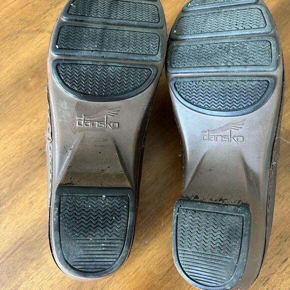 Dansko Stacie Brown Leather Slip-On Clogs EU 37 6.5-7 Comfort Work Shoes Classic - Picture 10 of 10